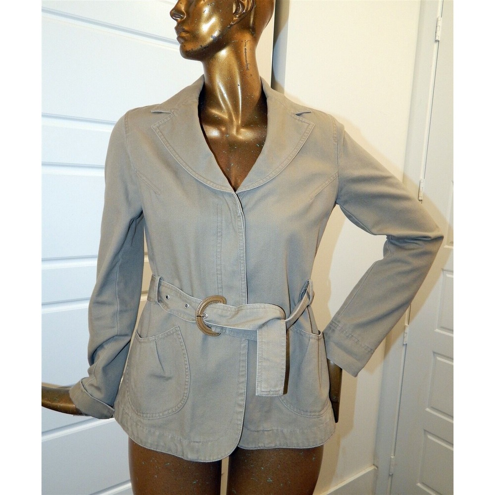Armani Collezioni‎ sz 44 US sz 10 Beige Khaki Belted Jacket